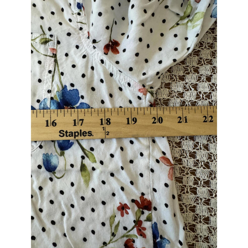Velvet Heart XL Women's White Floral Polka Dot Long Sleeve Blouse - Picture 8 of 8